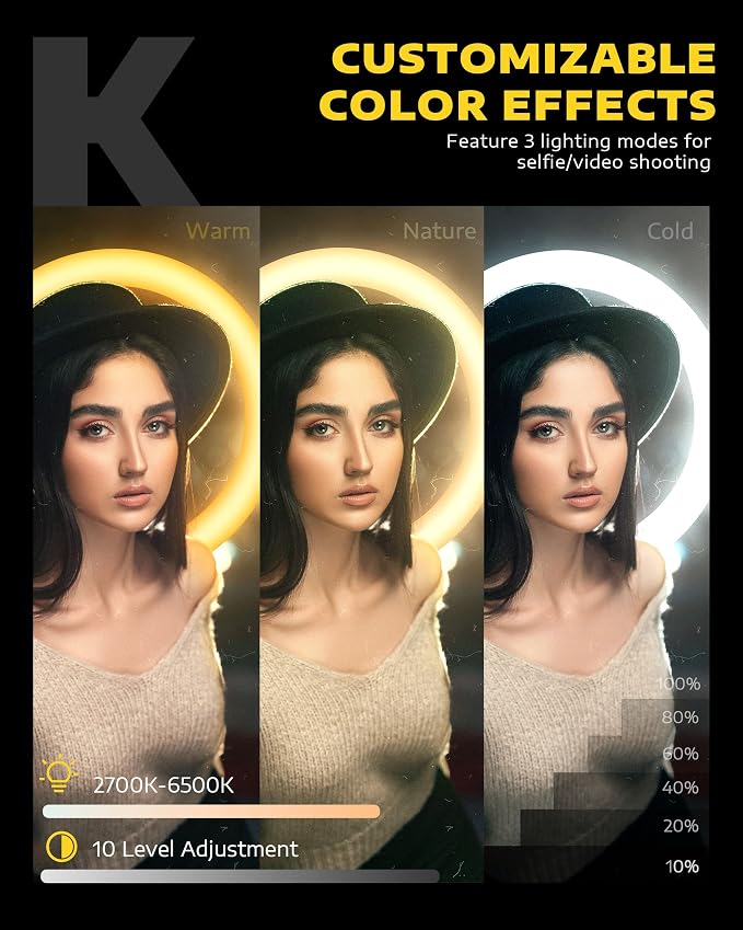 Kaiess 10.2" Selfie Ring Light - Image 3