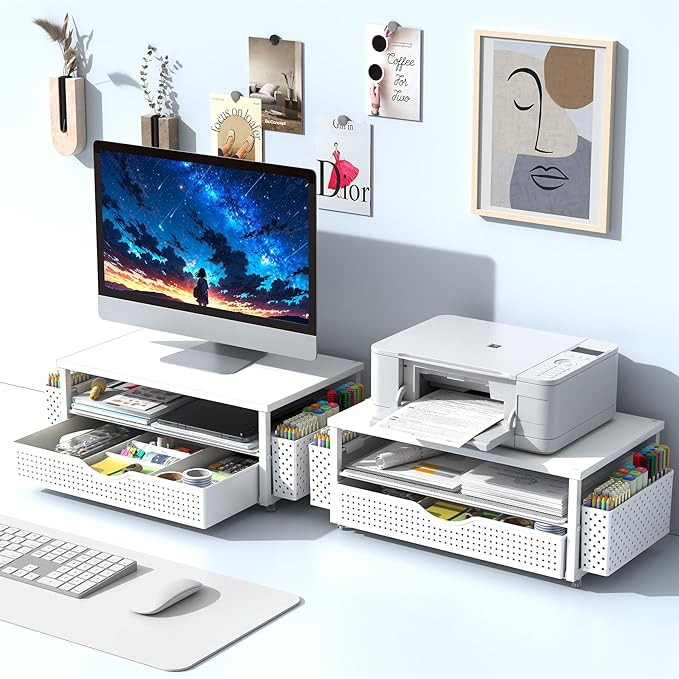 Spacrea Desk Organizer and Accessories, Computer Monitor Stand Riser - Image 7