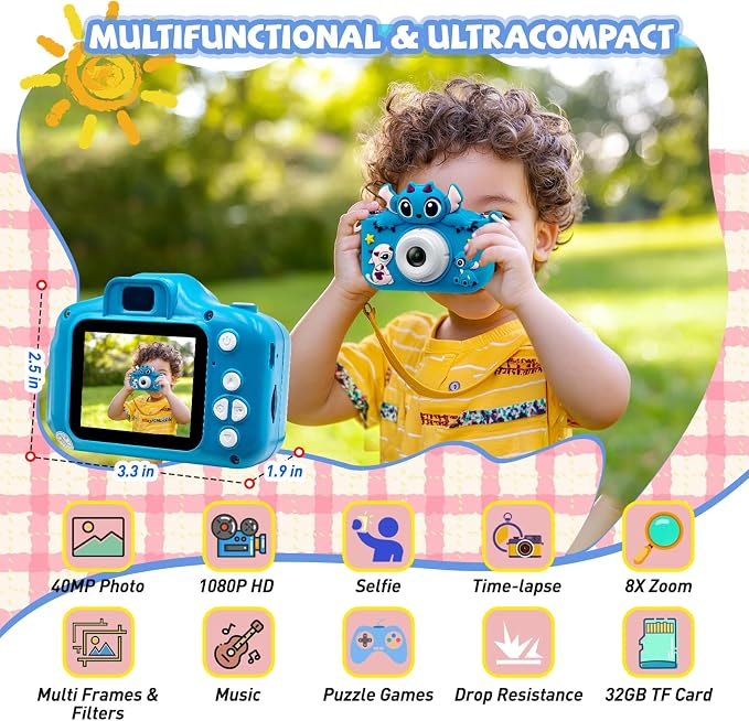 Kids Camera 2PCS Toddler Digital Camera Little Girls Toy Camera - Image 2