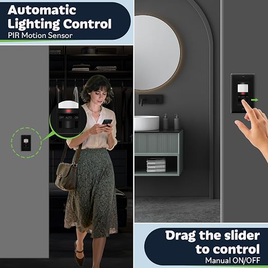 TOPGREENER Occupancy/Vacancy PIR Motion Sensor Light Switch, Learning Function - Image 7