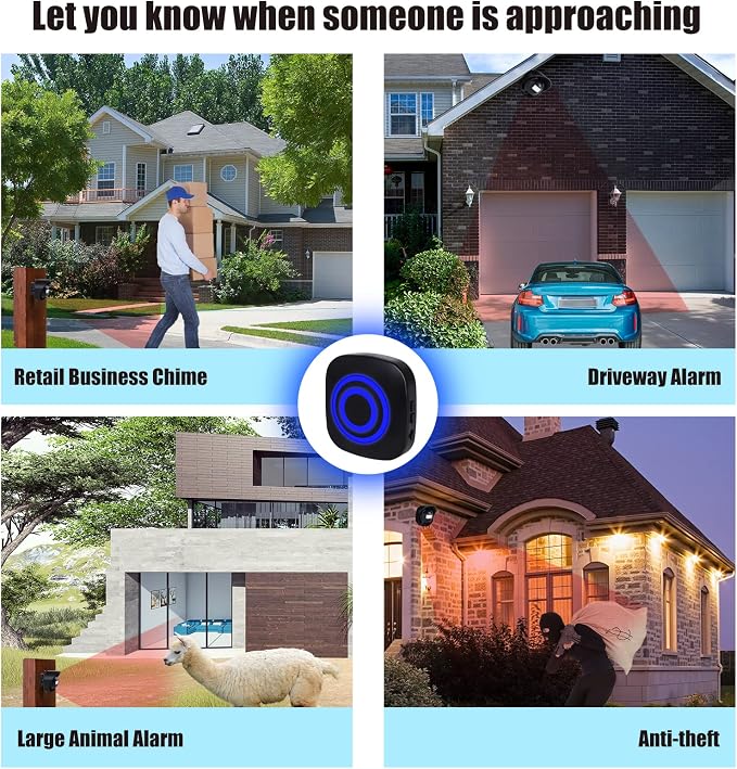 328ft Range Wireless Driveway Alarm Outside Weather Resistant Motion Sensor - Image 6