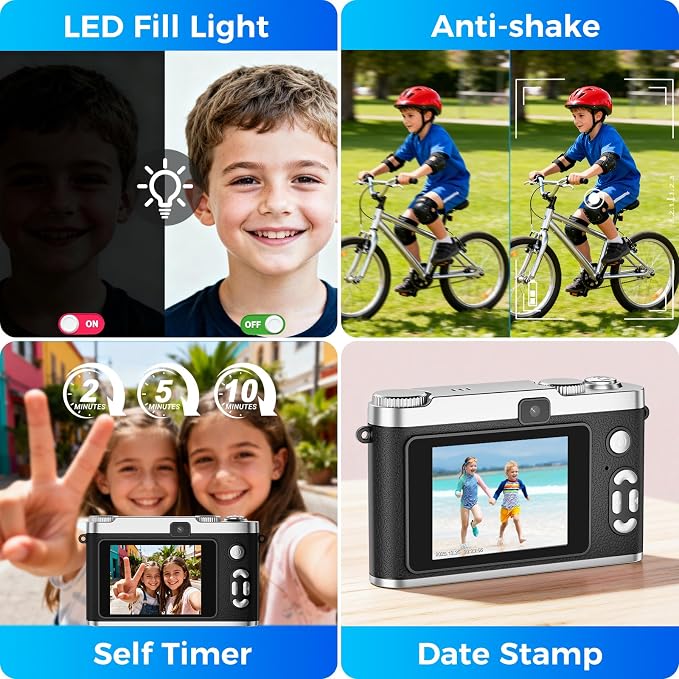 Upgrade Kids Selfie Camera, HD Digital Video Cameras - Image 6