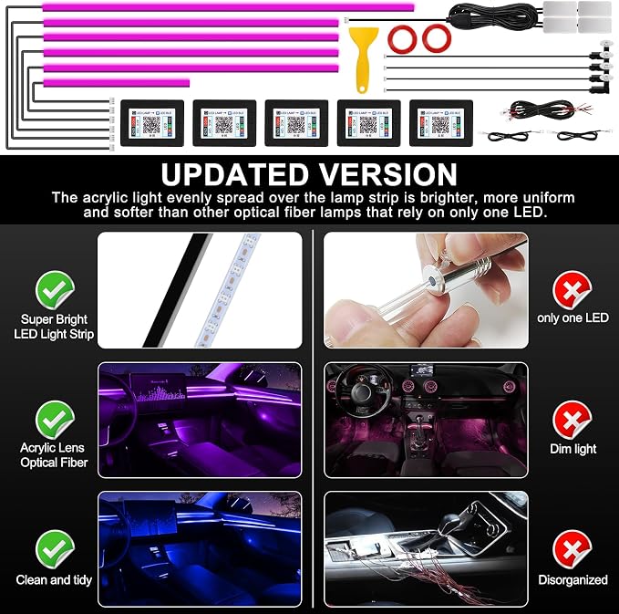 Acrylic Interior Car LED Strip Light - Image 6