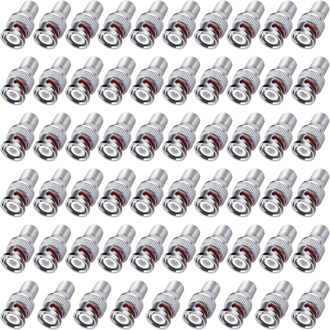 F to BNC Connector 59 Pcs BNC Male Plug to F Female Jack Coax Adapter 75 Ohm by Unknown