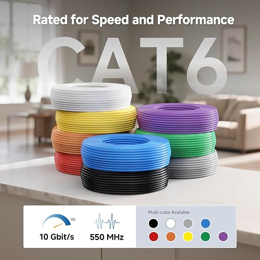 Cable Matters 10Gbps in-Wall Rated 23AWG Bare Copper Cat 6 Cable - 500ft - Image 2