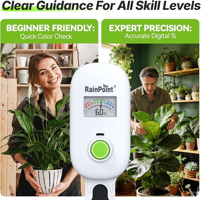 RAINPOINT Visual Gauge Digital Smart Wireless Plant Moisture Meter, WiFi Hub - Image 2