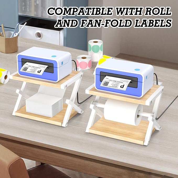 Alyoen Label Holder for Rolls and Fan-Fold Labels, Thermal Shipping Label - Image 3
