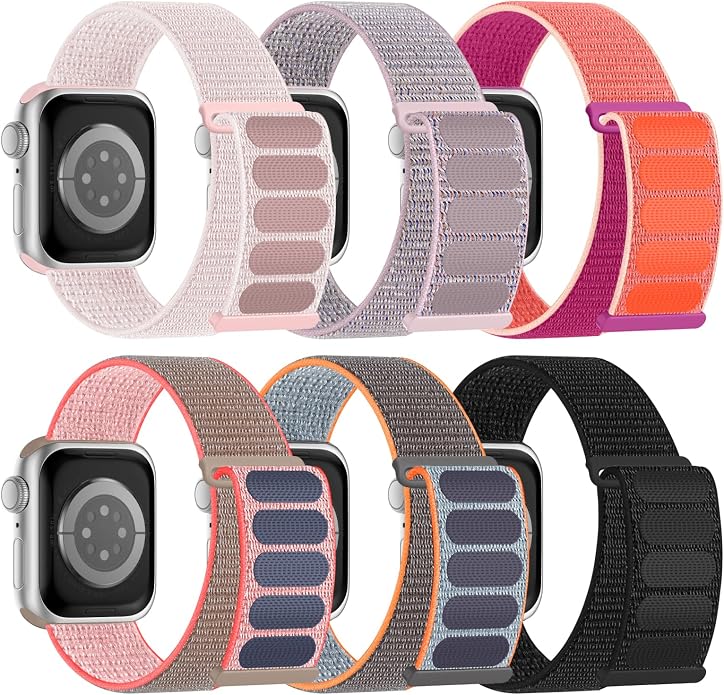6 Pack Sport Nylon Loop Band Compatible by Honeystraper
