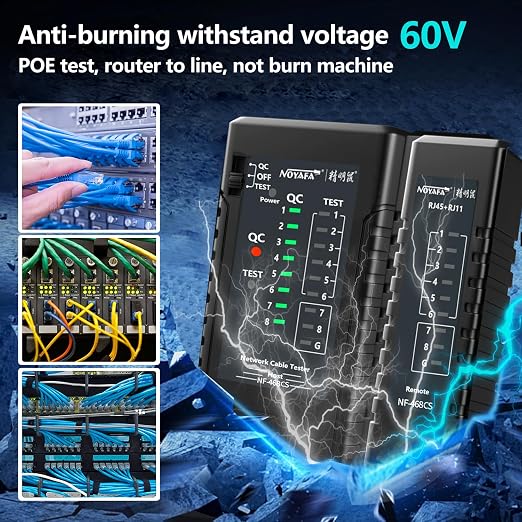 NF-468CS Network Cable Tester, RJ45/RJ11/CAT5/CAT6/CAT5E/CAT6A/ CAT7/POE Test - Image 8