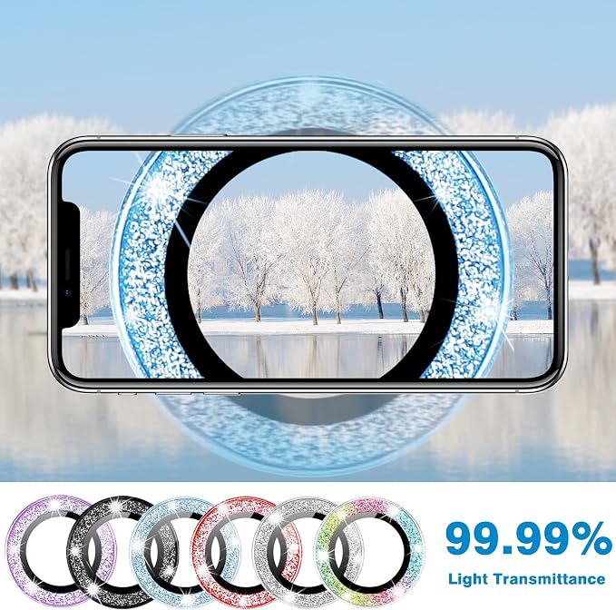 for iPhone 15 & iPhone 15 Plus Camera Lens Protector, Bling Glitter Diamond - Image 3