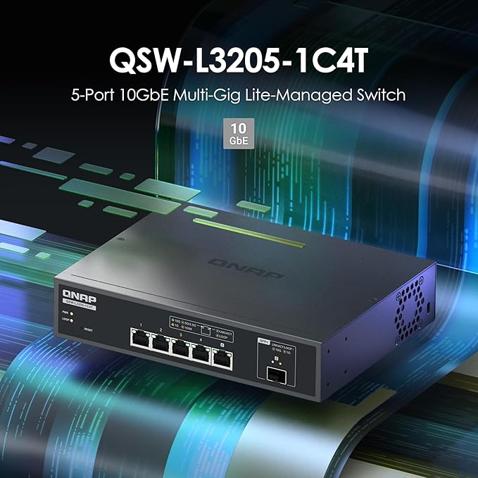 QNAP 5-Port Multi-Gig 10GbE Lite-Managed Network Switch – 4× 10/5/2.5/1G RJ-45 - Image 2