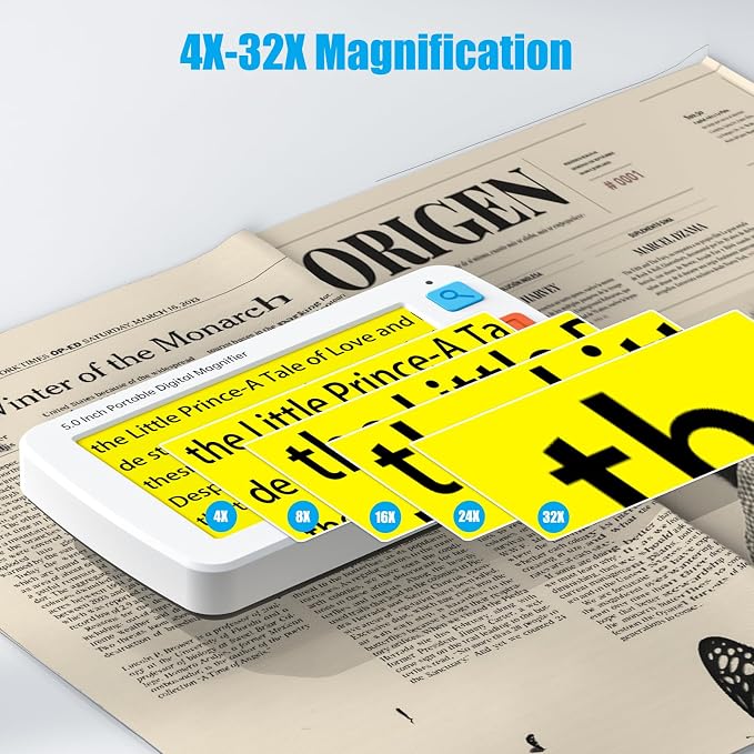 Eyoyo Portable Digital Magnifier Electronic Reading Aid 5.0 inch w/Foldable - Image 2