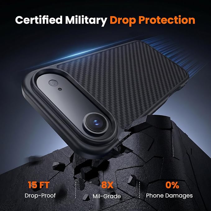 toushion 3 in 1 for iPhone Air Case Carbon Fiber Black&Grey, Fits MagSafe - Image 2