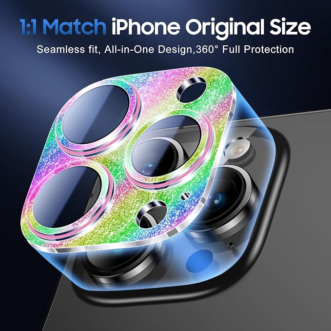 UniqueMe 3 Packs Compatible for iPhone 13 Pro Max/iPhone 13 Pro Camera Lens - Image 5