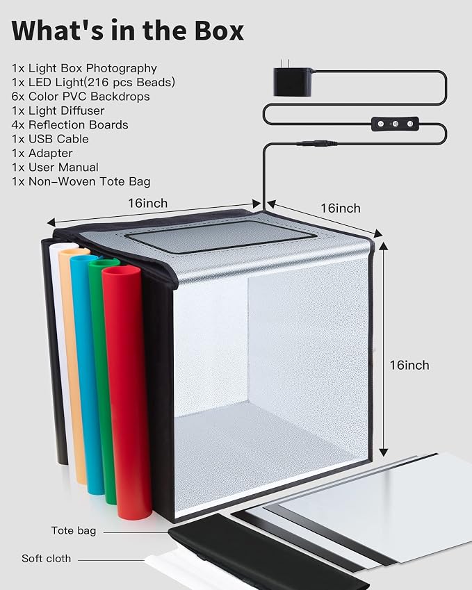 Glendan Light Box Photography, Portable Photo Studio Light Box - Image 9