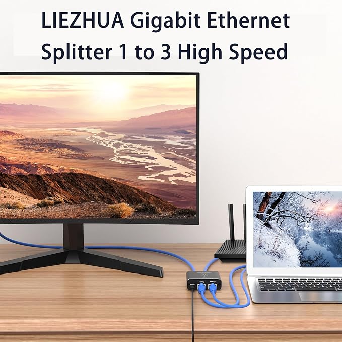 LIEZHUA Upgrade Ethernet Splitter 1 to 3 High Speed 1000Mbps, LAN - Image 3