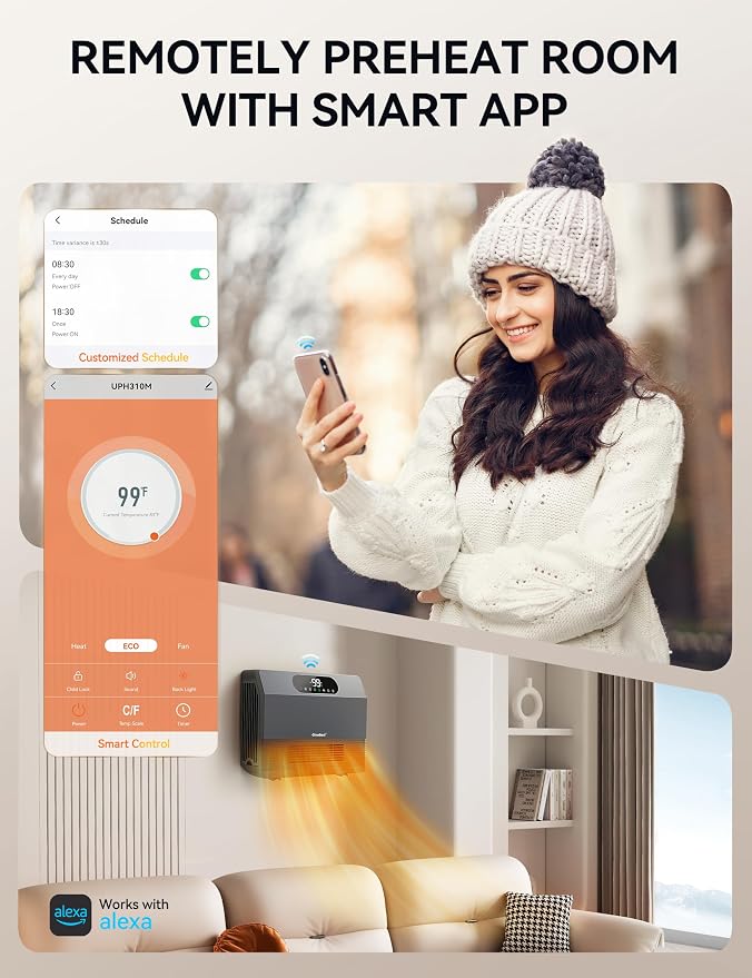 GiveBest Smart Wall Heater, 1500W Fast Heating Space Heater - Image 3