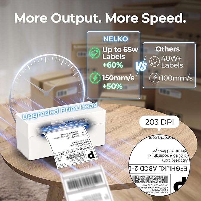 Nelko Bluetooth Thermal Shipping Label Printer, Wireless 4x6 Shipping Label - Image 2