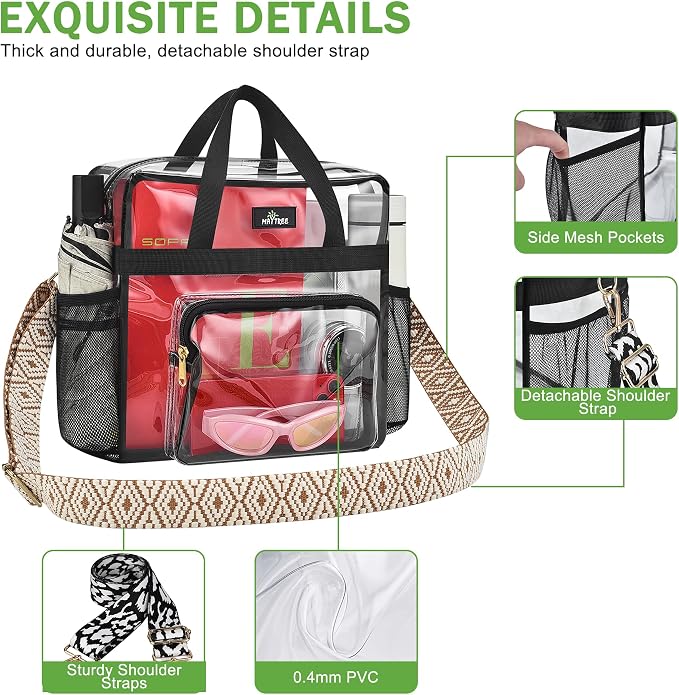 MAY TREE Clear Bag for Stadium Events, Transparent Bag for Concert Sports Gym - Image 4