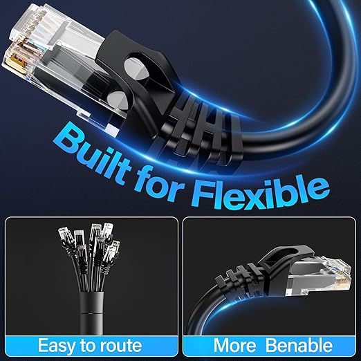 Cat6 Ethernet Cable 10Gbps 7 ft, UTP Ethernet Cable Cat 6, Flexible Bare Copper - Image 4