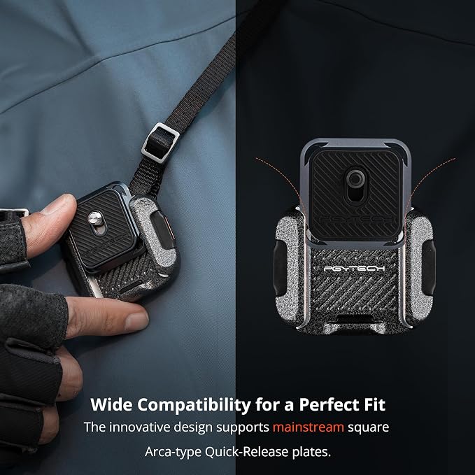 PGYTECH Camera Shoulder Strap Mount Quick Release Clamp & Plate Kit, Aluminum - Image 8