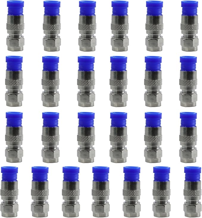 25Pcs RG6 F Type Connector Coaxial Compression Fitting, Cable Modem, Aerial by Unknown