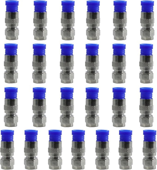 25Pcs RG6 F Type Connector Coaxial Compression Fitting, Cable Modem, Aerial by Unknown
