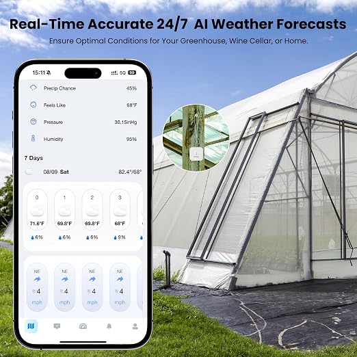 Sainlogic SA3 Smart Portable Weather Station, WiFi Indoor Outdoor Thermometer - Image 2