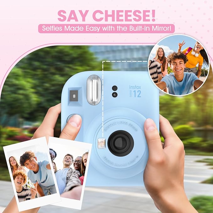 Fujifilm Instax Mini 12 Instant Camera Pastel Blue + Minimate Custom Designed - Image 3