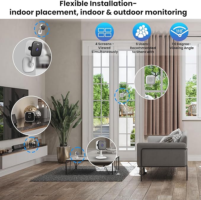 2K Window Camera with 32GB Memory Card, 5GHz & 2.4GHz WiFi Indoor Cameras - Image 7
