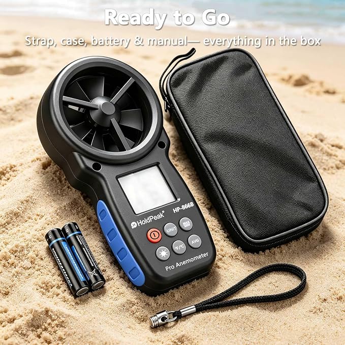 HoldPeak 866B Digital Anemometer, Handheld Wind Speed CFM Meter, HVAC Air Flow - Image 7