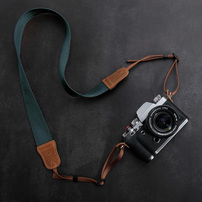 Padwa Lifestyle Dark Blue Green Camera Strap -Double Layer Crazy Horse Cowhide - Image 5