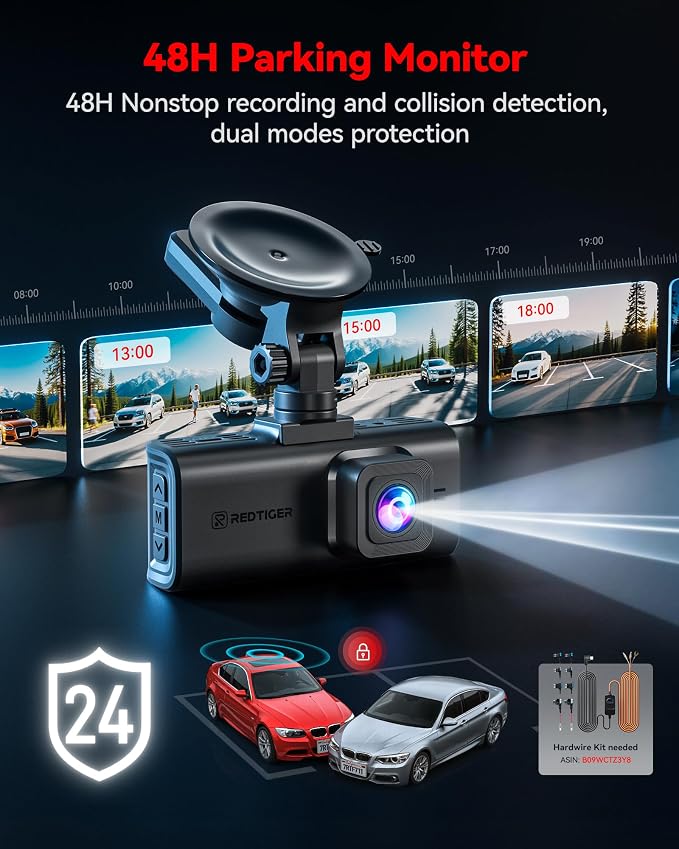 REDTIGER 4K STARVIS 2 Dash Cam Front and Rear, 5GHz WiFi 20MB/s Download - Image 7