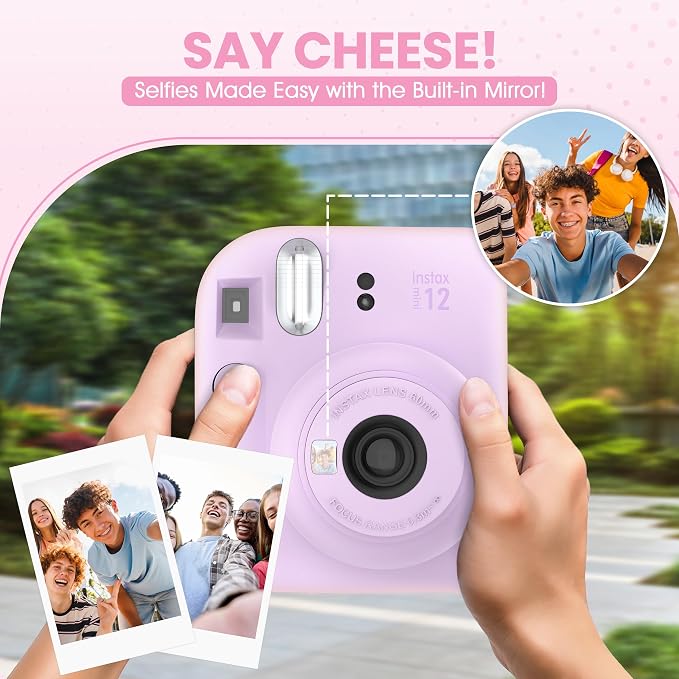 Fujifilm Instax Mini 12 Instant Camera Lilac Purple + Minimate Custom Designed - Image 3
