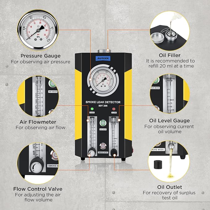 AUTOOL Automotive Smoke Leak Detector Tester EVAP Smoke Machine - Image 7