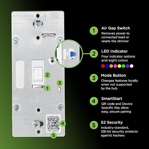 Enbrighten 800 Series Z-Wave Toggle Dimmer, Long Range 800LR, Quick Fit - Image 6