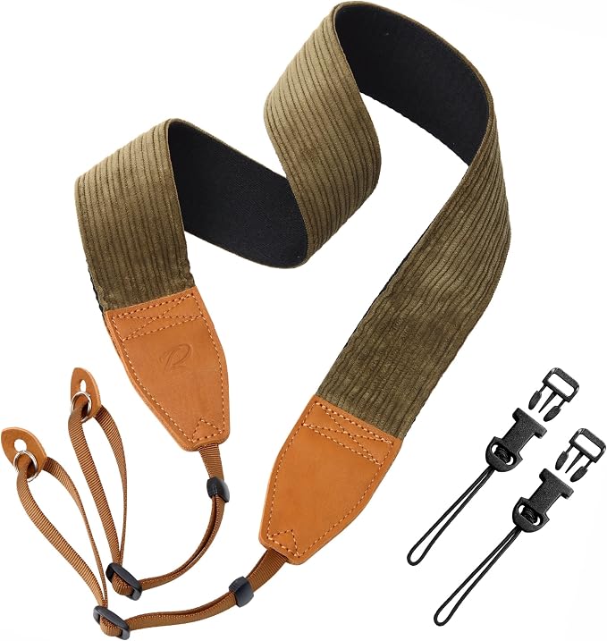 Padwa Lifestyle Olive Green Corduroy Camera Strap by PadwaLifestyleCameraStrap
