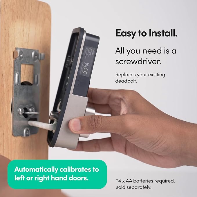 igloohome Deadbolt Go Smart Lock w/Fingerprint, Digital Keys, Remote PIN Codes - Image 3