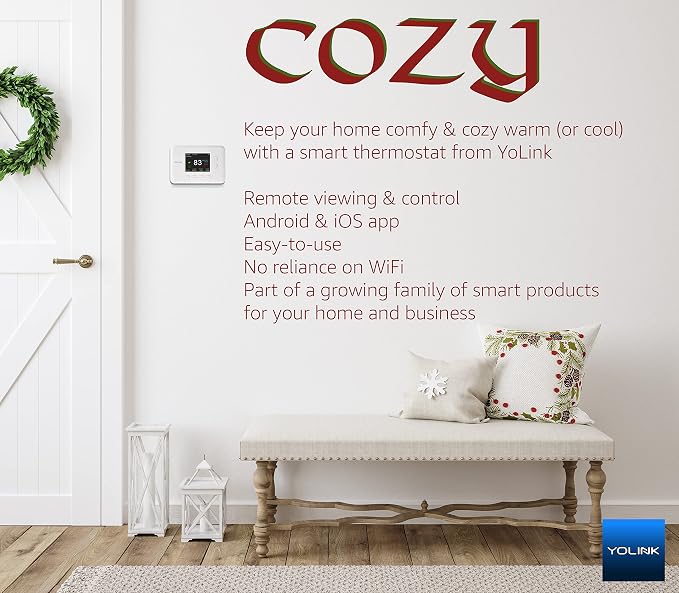YoLink Smart Thermostat, Now Heat Pump Compatible, Android & iOS App, YoLink - Image 4