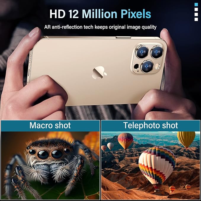Uyiton for iPhone 12 Pro Max Camera Lens Protector, 9H Tempered Glass Camera - Image 3