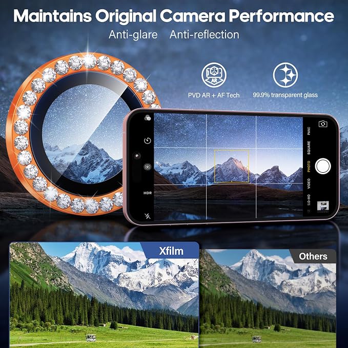 for iPhone 17 Pro / 17 Pro Max Camera Lens Protector Bling, Individual Diamond - Image 4