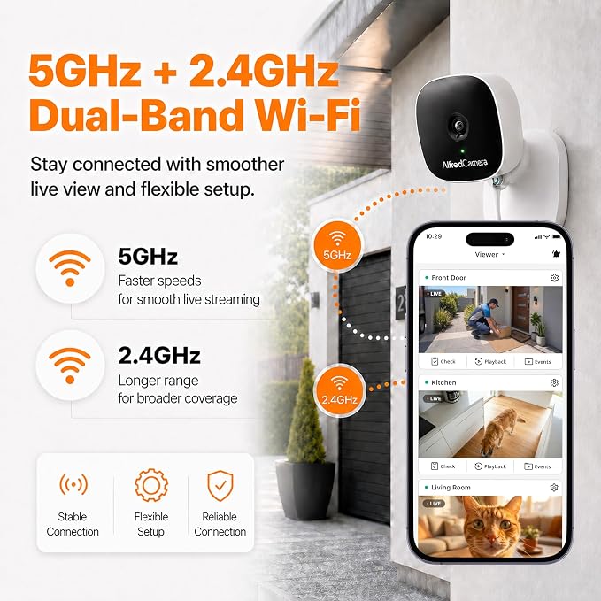 AlfredCam Plus 2 Smart Home Security Camera 2.5K, WiFi 2.4 & 5GHz, - Image 8