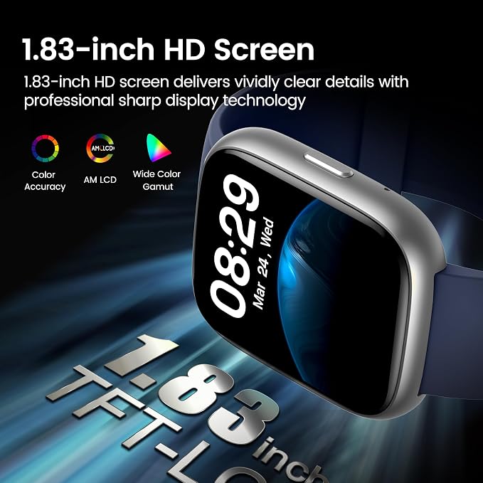 Smart Watch with Alexa Built-in, 1.83" HD Touchscreen Fitness Tracker with - Image 2