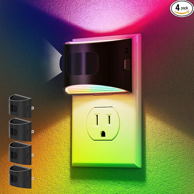 DORESshop LED Night Light, Night Lights Plug into Wall, 8-Color RGB LED by DORESshop