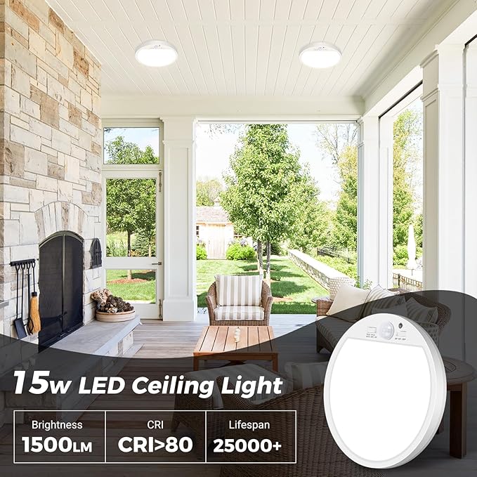 slochi Motion Sensor Light Indoor Hardwired PIR, 3000K/4000K/6500K LED Closet - Image 8