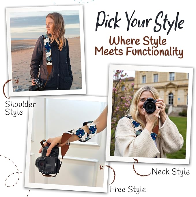 Art Tribute Camera Strap, Vintage Embroidered Neck Shoulder & Crossbody Camera - Image 6