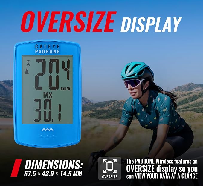 CATEYE Padrone Wireless Bike Computer – Oversized Display Cyclocomputer - Image 2