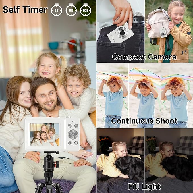 Digital Camera, 44MP Compact Camera, FHD 1080P Point and Shoot Digital Cameras - Image 5
