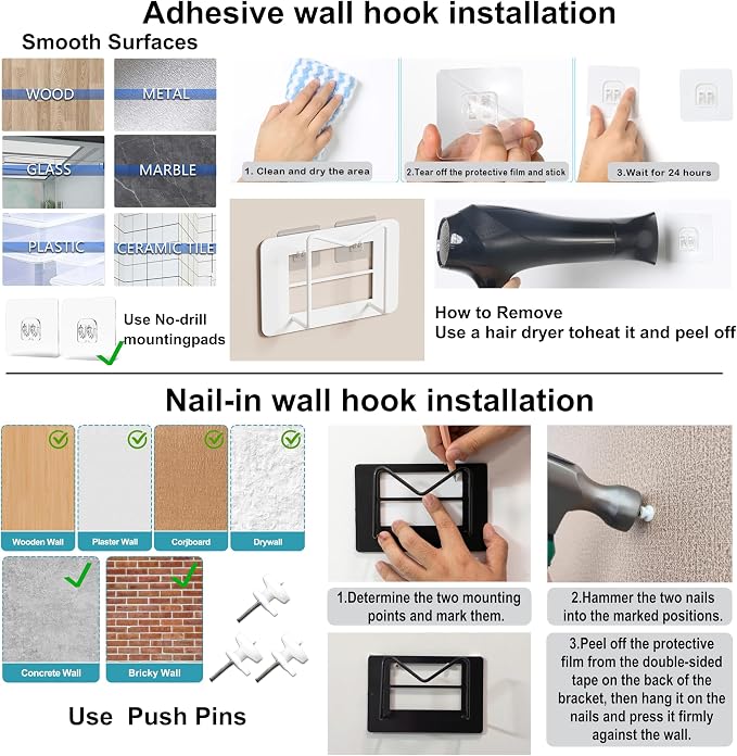 WiFi Router Wall Mount Organizer, No Drill Small Device Wall Mount Holder - Image 4
