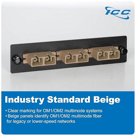 ICC SC-SC Fiber Optic Adapter Panel, LGX Compatible, 6 Fibers, Push Fasteners - Image 4